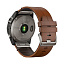 Часы для бега Garmin Fenix 7X Sapphire Solar титановый черный с коричневым кожаным ремешком