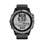 Смарт-часы Garmin Fenix 6 Solar серебристые с черным ремешком для бега