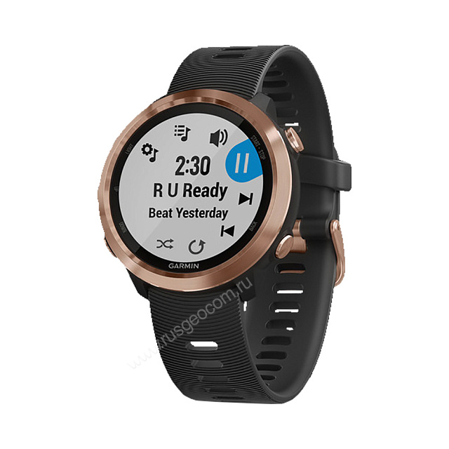 Часы Garmin Forerunner 645 Music розовое золото с черным ремешком