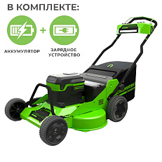 Аккумуляторная газонокосилка самоходная Greenworks GC82LM30 бесщеточная, 82V с АКБ 5 Ач + ЗУ