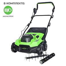 Greenworks GD40SC38II 40V, с АКБ 5 Ач - аэратор-скарификатор аккумуляторный